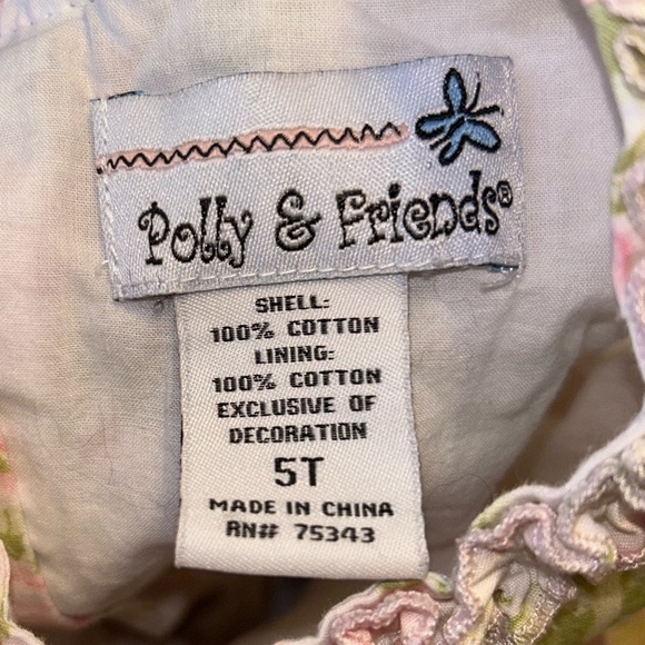 Polly & Friends Girls Pink Multi-Layered Tulle Floral Dress Size 5 - Picture 3 of 7